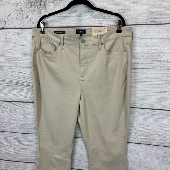 NYDJ Plus Size High Rise Billie Cream Mini Boot Ankle Jeans Size 16 TALL - Picture 2 of 9